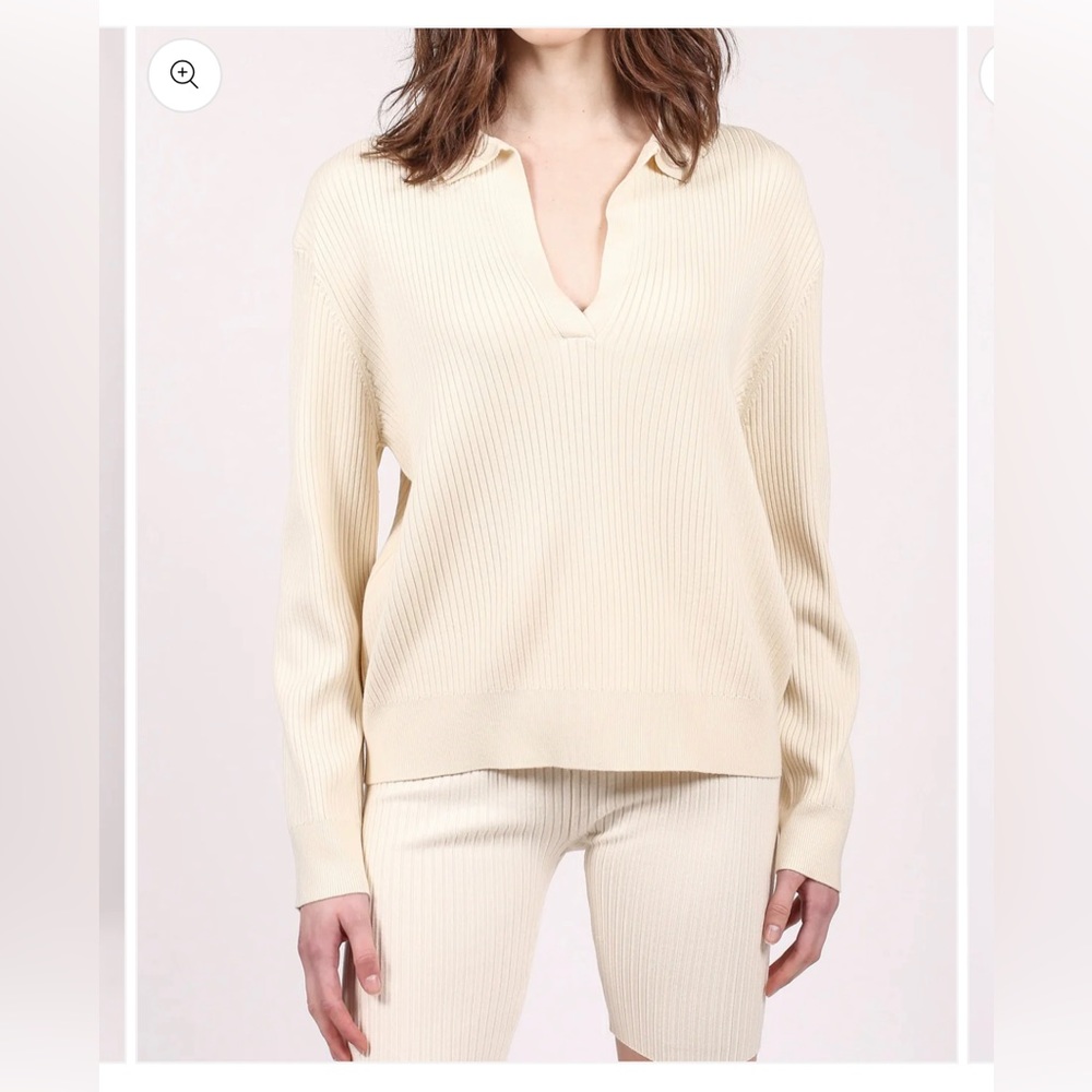 Brunette the label polo knit sweater